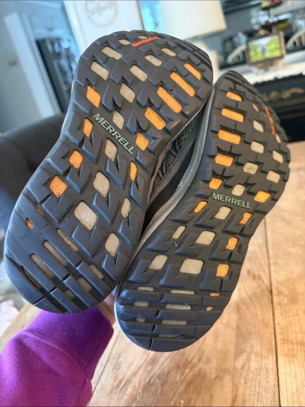 Merrell Women's Gray Sneakers with Light Teal Laces